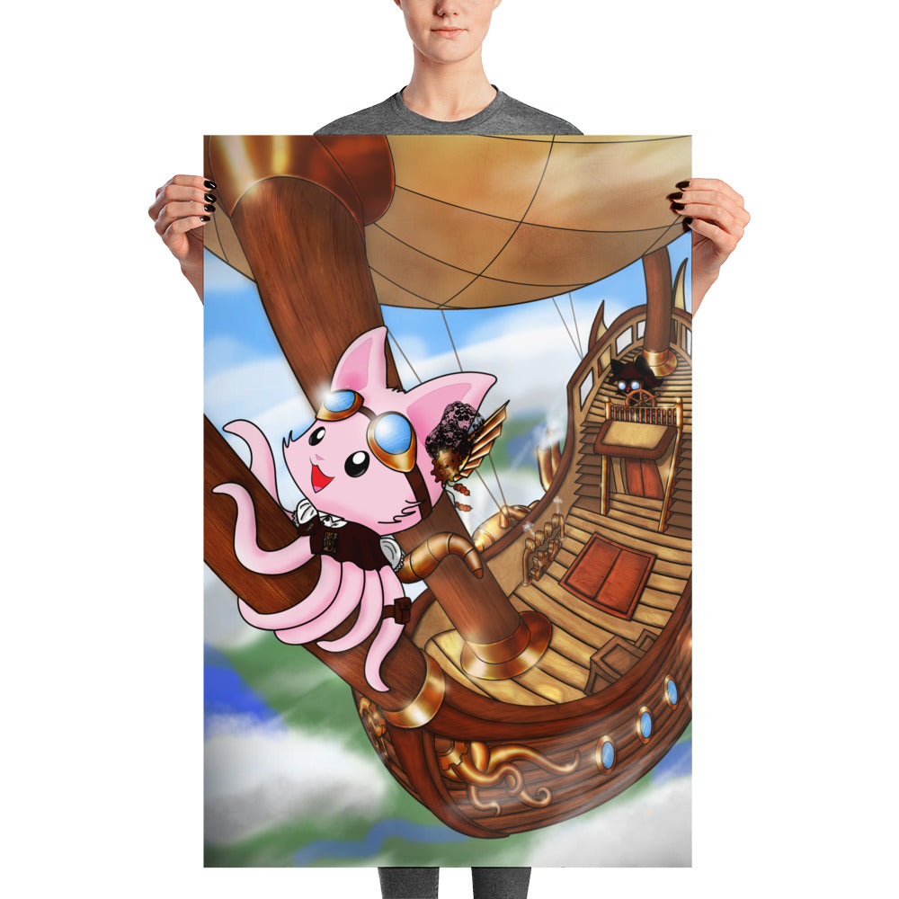 Steampunk Airship Poster