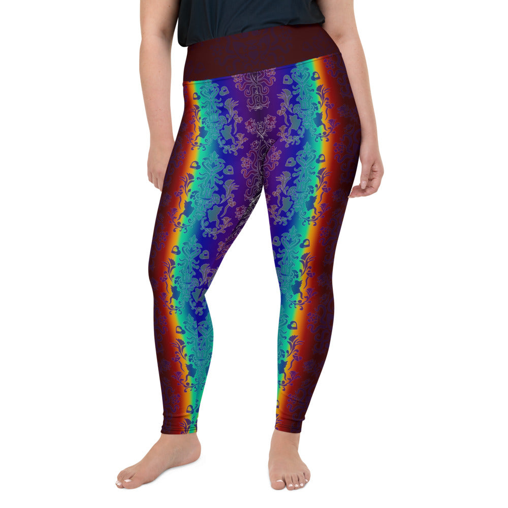 Dark Rainbow All-Over Print Plus Size Leggings