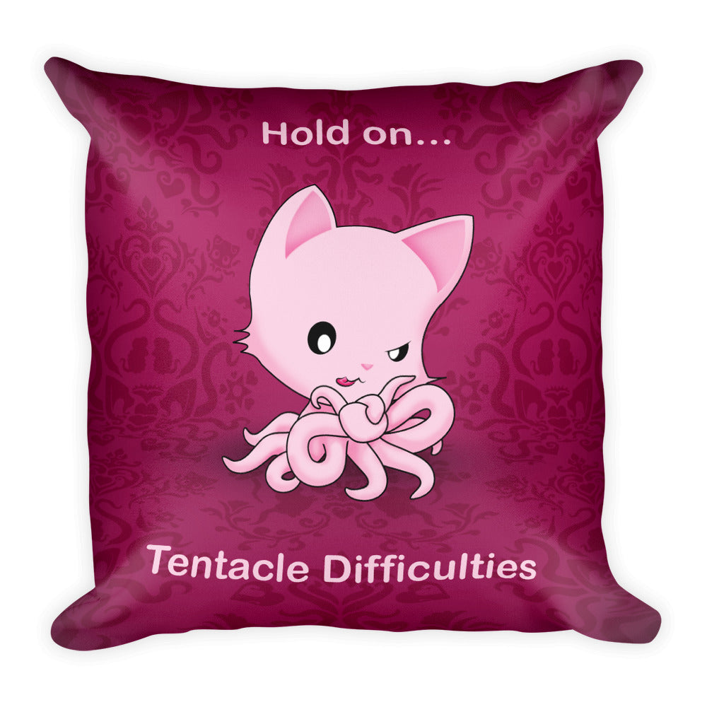 Tentacle Kitty Square Pillow