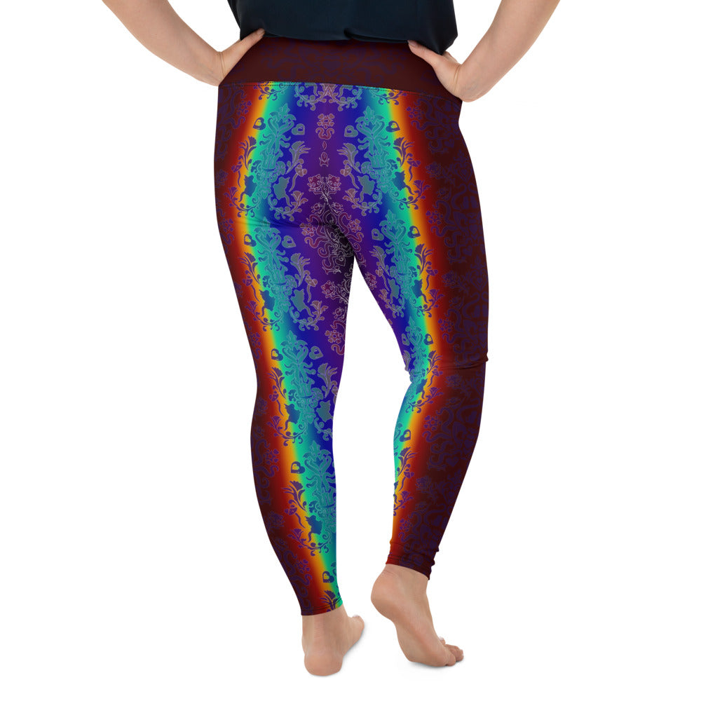 Dark Rainbow All-Over Print Plus Size Leggings