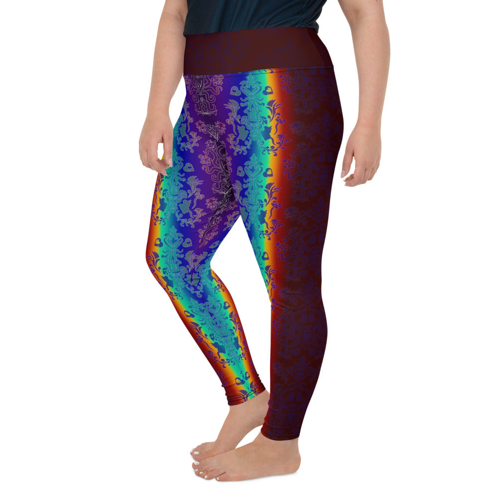 Dark Rainbow All-Over Print Plus Size Leggings