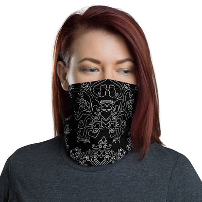 Black and White TK Neck Gaiter