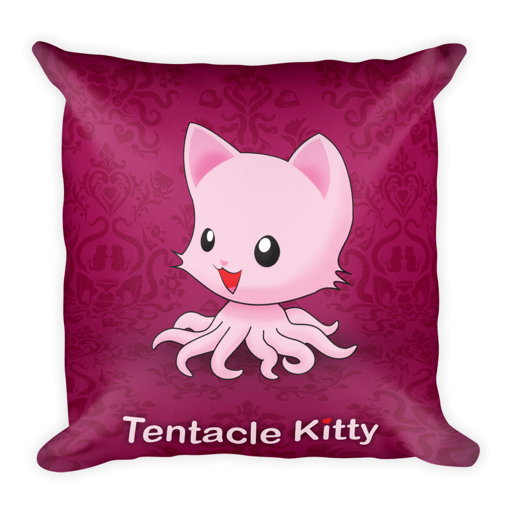 Tentacle Kitty Square Pillow