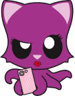 kitty with phone