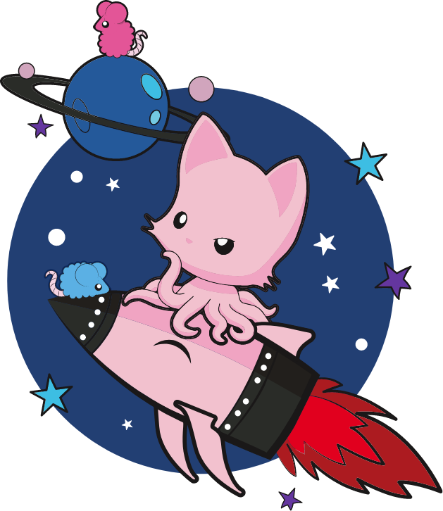 tentacle kitty on space ship